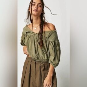 Free People No Good Alone Tee size Medium in Willow Green